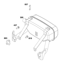 Exhaust Group Diagram and Parts List for 356447-0613-B5 200000 - 399999 Briggs and Stratton Engine